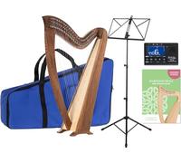 Classic Cantabile H-29 WN Harpe Celtique 29 cordes, mécanique à demi-ton, accord Mi bémol majeur. Inclut housse, école, pupitre, accordeur, 2 clés d’accord. Hauteur 101 cm.