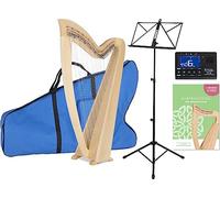 Classic Cantabile K-36 AW Harpe Celtique 36 Cordes Set, 36 cordes en nylon | Accord: Mi bémol majeur (diatonique), Fabriquée en bois de frêne, Avec mécanique de crochets colorés et micro-accordeurs