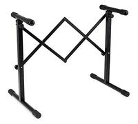 Classic Cantabile KBA-880BK Table Clavier et Mixeur (hauteur réglable de 61 à 85 cm, pliable facilement, extensible jusqu’à 80 cm de largeur, structure robuste en tube d’acier) Noir