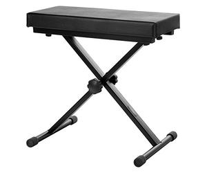 Classic Cantabile Keyboardbank Deluxe Noir (Rembourrage Mousse 5 cm, réglable en Hauteur sur 4 Niveaux, Pliable, Stable, Montage Facile)