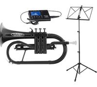 Classic Cantabile KFL-30BK MardiBrass Ensemble bugle Sib en ABS, noir | Corps ABS, accordage Sib, 600 g, perce 11,5 mm, pavillon 153 mm, housse, embouchure, pupitre, métronome-accordeur