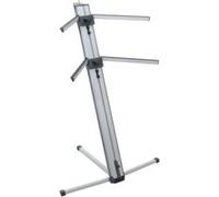 Classic Cantabile KS-100 Support Double Pour Claviers - Support Clavier 2 Niveaux Réglables En Hauteur - Support Avec Capacité De Charge De 25 Kg Par Niveau - Connexion Pour Bras Micro - Argent
