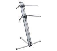 Classic Cantabile Support double pour claviers KS-100 – 2 niveaux réglables, 25 kg/niveau, argent