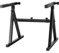 Classic Cantabile KSD-400Pro MK II Support Clavier - Extensible avec 2e Niveau, Roulettes ou Support Casque - Charge Jusqu'à 100 kg - Largeur et Hauteur Réglables - Noir