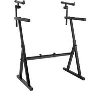 Classic Cantabile KSD-400Pro MK II Support Clavier Plus Set - Support clavier réglable à 2 niveaux - Charge maximale 100 kg (30 kg dessus / 70 kg dessous) - Largeur et hauteur ajustables - Noir