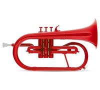 Classic Cantabile MardiBrass Bugle en ABS - Pistons Perinet - 600g léger - Perçage : 11,5 mm - avec embouchure et housse - rouge