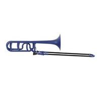 Plastique Trombone Sib/F Bell: 216mm Super Léger avec Embouchure & Étui Bleu Mat