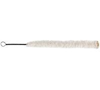 Classic Cantabile Nettoyeur en Laine pour Flûte Traversière - fibres longues en coton - embout en cuir - longueur : env. 34 cm - blanc