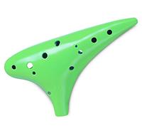 Classic Cantabile Ocarina - en plastique robuste - 12 notes - Accord alto en C - Étendue : c'' - f''' - Son doux et chaud - Vert