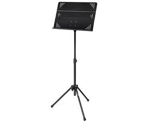 Classic Cantabile OSS-01 Pupitre d’Orchestre - Pupitre transportable avec tablette amovible - Format compact pour le transport - Hauteur réglable de 53 à 116 cm - Noir