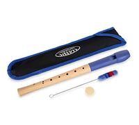 Classic Cantabile Pivella Flûte à Bec C-Soprano en érable, tête plastique, doigté baroque, idéale débutants. Inclus étui, tableau doigtés, tige nettoyante, graisse liège. Bleue.