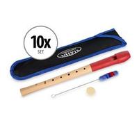 Classic Cantabile Pivella flûte à bec, rouge, avec doigté baroque Set de 10 G