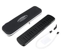 Classic Cantabile PML-37 BK Mélodica - Harmonica à vent avec 37 touches noires - Étendue : f - f³ - Avec étui, embout buccal et tuyau d'embouchure - Noir