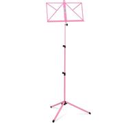 Classic Cantabile Pupitre Medium - Pupitre pliant pour enfants et adultes - Avec support de partition sur la surface - Hauteur réglable de 65 à 130 cm - Pieds en caoutchouc antidérapants - Rose