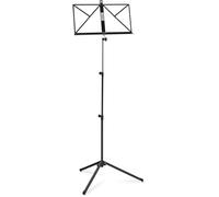 Classic Cantabile Pupitre Medium - Pupitre pliant pour enfants et adultes - Avec support de partitions sur la surface - Hauteur réglable de 65 à 130 cm - Pieds en caoutchouc - Noir