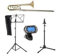 Classic Cantabile QP-42 Quart Trombone Ténor Lot incl. Metronome, Pupitres à Notes, Stand trombones