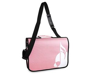 Classic Cantabile Sacoche à partitions rose, pour cours de musique et éveil, compatible formats DIN et US, avec sangle épaule et compartiments pour accessoires. Design musical.