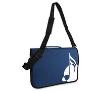 Classic Cantabile Sacoche à partitions, sac pour cours de musique et éveil musical, compatible formats DIN et US, avec sangle d’épaule, compartiments accessoires, design musical bleu.