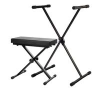 Accesoires Support Clavier Piano Pied X Barres inclus Banquette Ajustablle Noir
