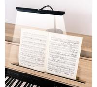 Classic Cantabile SM Lampe de Piano Easy - lampe pupitre noire dimmable à col de cygne, 18 LEDs blanc chaud, fonction mémoire, tactile, idéale pour piano et table.