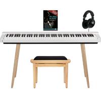 Classic Cantabile SP-316 Piano de scène Home Set Banquette Casque Blanc Pédale