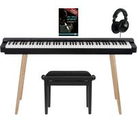 Classic Cantabile SP-316 Piano de scène Home Set Banquette Casque Noir Pédale