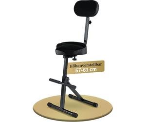 Classic Cantabile ST-200 Pro Tabouret Debout Chaise Haute, Structure Acier Massif, Pieds Caoutchouc, Hauteur réglable 57-81 cm, Assise 41x8,5x37 cm, Couleur Noir.