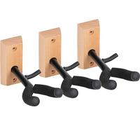 Classic Cantabile Support Mural Violon Bois LOT DE 3 (avec porte-archet, rembourrage en mousse de la fourche, facile à monter avec deux vis)
