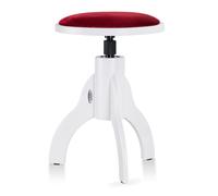 Classic Cantabile Tabouret De Piano Velours, 47-60 cm, Blanc Mat | Assise 34 cm, Bois Massif, Revêtement En Velours, Mécanisme À Vis Fixable, Pieds En Caoutchouc Antidérapants, Préassemblé