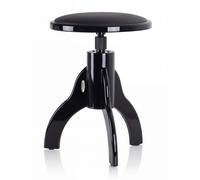 Classic Cantabile Tabouret De Piano Similicuir, 47-60 cm, Noir Brillant | Assise 34 cm, bois massif, revêtement similicuir, fixation par vis, pieds caoutchouc antidérapants, livré prémonté
