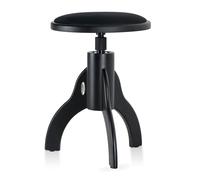Classic Cantabile Tabouret De Piano Velours, 47-60 cm, Noir Mat | Assise 34 cm, bois massif, revêtement velours, mécanisme à vis verrouillable, pieds caoutchouc antidérapants, livré préassemb
