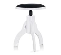 Classic Cantabile Tabouret De Piano Velours, 47-60 cm, Blanc Mat/Noir | Assise 34 cm; bois massif; revêtement velours; mécanisme à vis verrouillable; pieds caoutchouc antidérapants; livré prémonté