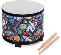 Classic Cantabile Tambour Enfant Astronaute 10" - en Bois - avec Un Design Amusant - Idéal pour Les Enfants dès 3 Ans - Tambour Enfant de 25,5 cm de diamètre - Baguettes en Bois incluses