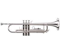 Classic Cantabile TR-40S Trompette Sib (pavillon 125 mm, pistons inox, coulisse en maillechort, étui, embouchure) argentée