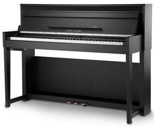 Classic Cantabile UP-1 SM Piano Droit Numérique - 88 Touches pondérées avec clavier à marteaux - Synthetiseur avec USB, MIDI, 40 voix, 256 polyphonie, fonction d'enregistrement - Noir Mat