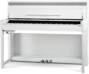 Classic Cantabile UP-1 WM Piano Droit Numérique - 88 Touches pondérées avec clavier à marteaux - Synthetiseur avec USB, MIDI, 40 voix, 256 polyphonie, fonction d'enregistrement - Blanc Mat