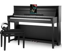 Classic Cantabile UP-1Plus SM Piano Numérique Droit Deluxe Set - 88 touches en bois lestées avec clavier Graded Hammer - incluant banc de piano, casque et méthode de piano - Noir mat