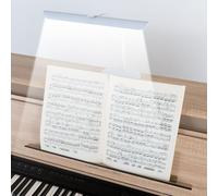 Classic Cantabile WM Lampe de Piano Easy - lampe de piano dimmable à mémoire, col de cygne, lumière blanc chaud 18 LEDs, lampe de pupitre tactile, couleur blanche.