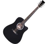Classic Cantabile WS-10BK-CE Guitare Western noire avec micro, 6 cordes