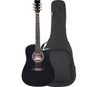 Classic Cantabile WS-10BK-CE Guitare Western noire avec micro Set housse