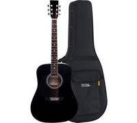 Classic Cantabile WS-10BK-LH Guitare Western Noire Modèle Gaucher Set Avec Housse