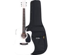 Classic Cantabile WS-10WH-CE Guitare Western blanche avec micro Set avec housse souple