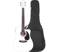 Classic Cantabile WS-10WH-CE Guitare Western blanche avec micro Set de housses G