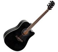 Guitare Electro Acoustique Folk Cutaway XLR Jack 3 Bandes EQ Accordeur Noir