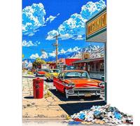 Classic Cars on A Sunny Day Puzzle 1000 Pièces Cadeau Unique Jeu Éducatif Défi Jouet À De Qualité Supérieure Peinture Art pour Adultes Et Enfants À Partir De 14 Ans 1000pcs (75x50cm)