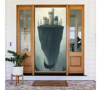 Classic Castle Pearl Print No.135 Couvre-porte décoratif pour intérieur/extérieur, printemps, été, automne, hiver, Halloween, Noël