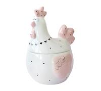 Classic Ceramic Jar - Large Chicken Storage Box, 10 Inch Food Container with Lid, Porcelain Material Organizer with Handle, Kitchen Decorative Style, Rustic Cookie Jar for Home, Bookshelf, Apartment