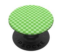 Classic Checkered Checker Checkerboard Green Pattern PopSockets PopGrip Adhésif
