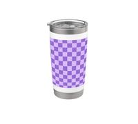 Classic Checkered Checker Checkerboard Purple Pattern Gobelet isotherme en acier inoxydable double paroi