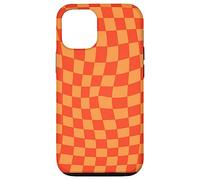 Classic Checkered Checker Checkerboard Wavy Orange Coque pour iPhone 12/12 Pro